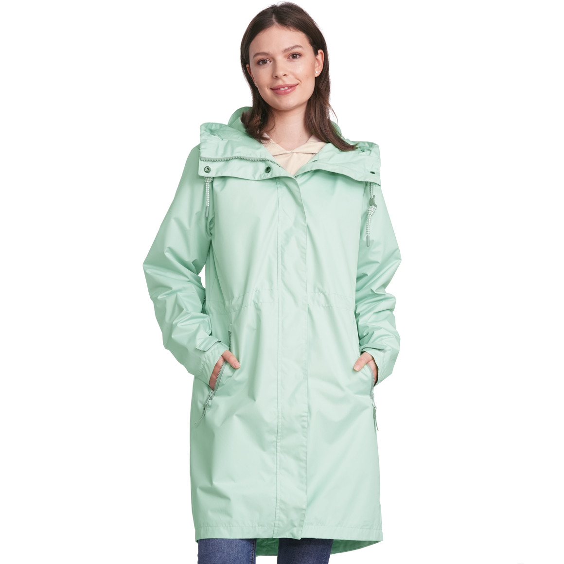 Gina Damen Parka in Unifarben salbei
