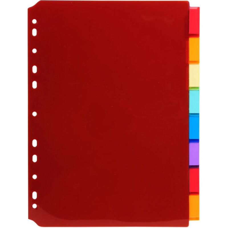 Intercalaires A4 PP transparent couleurs avec porte étiquette 8 positions