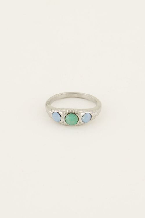 Triple ocean blue ring