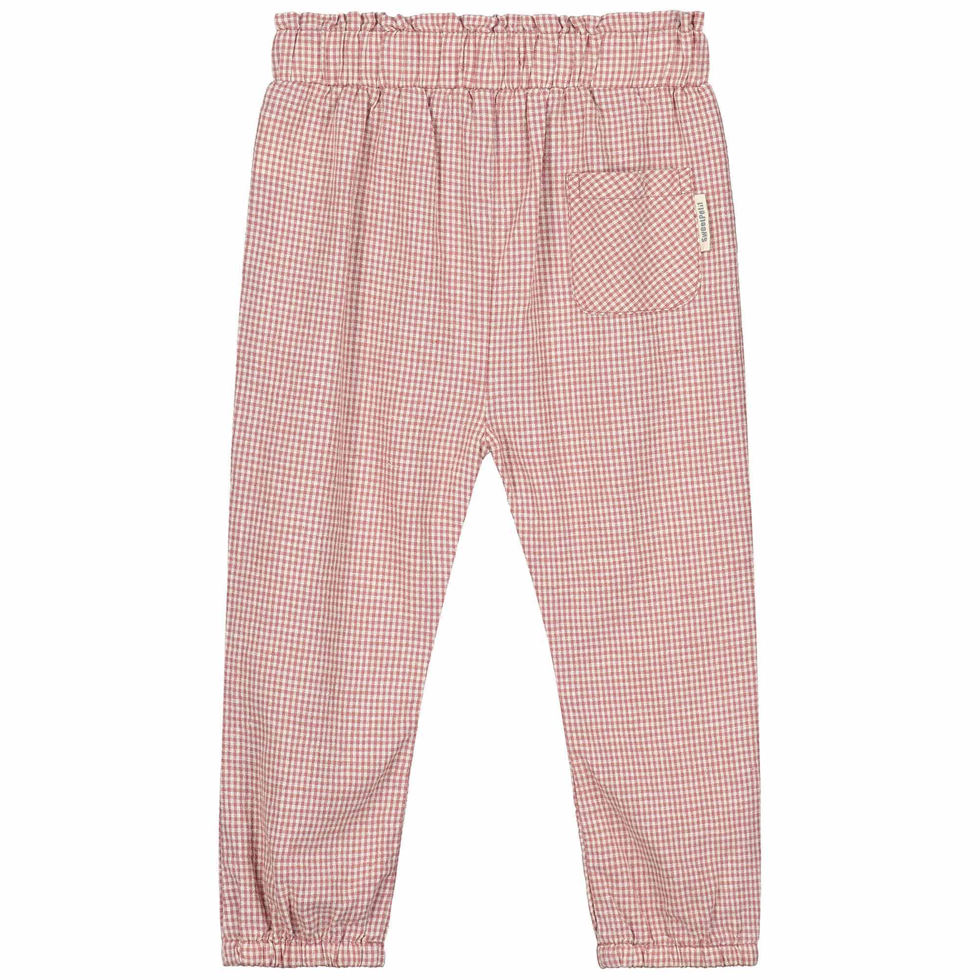 Sweet Petit peuter broek loren  ruit roze