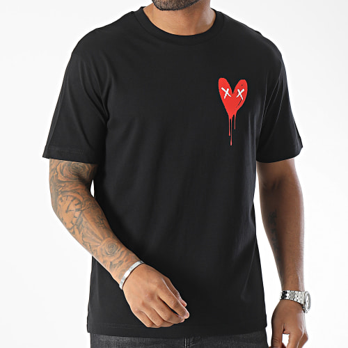 Tee Shirt Oversize Large Heart Series Small Red Noir