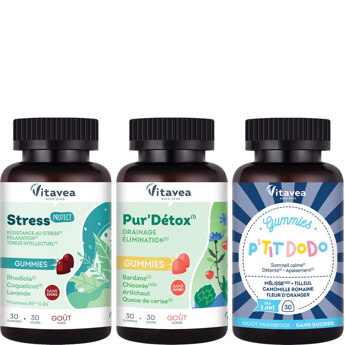 Gummies - Pur'detox, ptit dodo & anti-stress - 3 x 1 mois