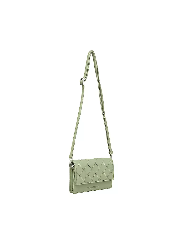 LES VISIONNAIRES Ledertasche - Mini Bag BRIT WEAVE grün