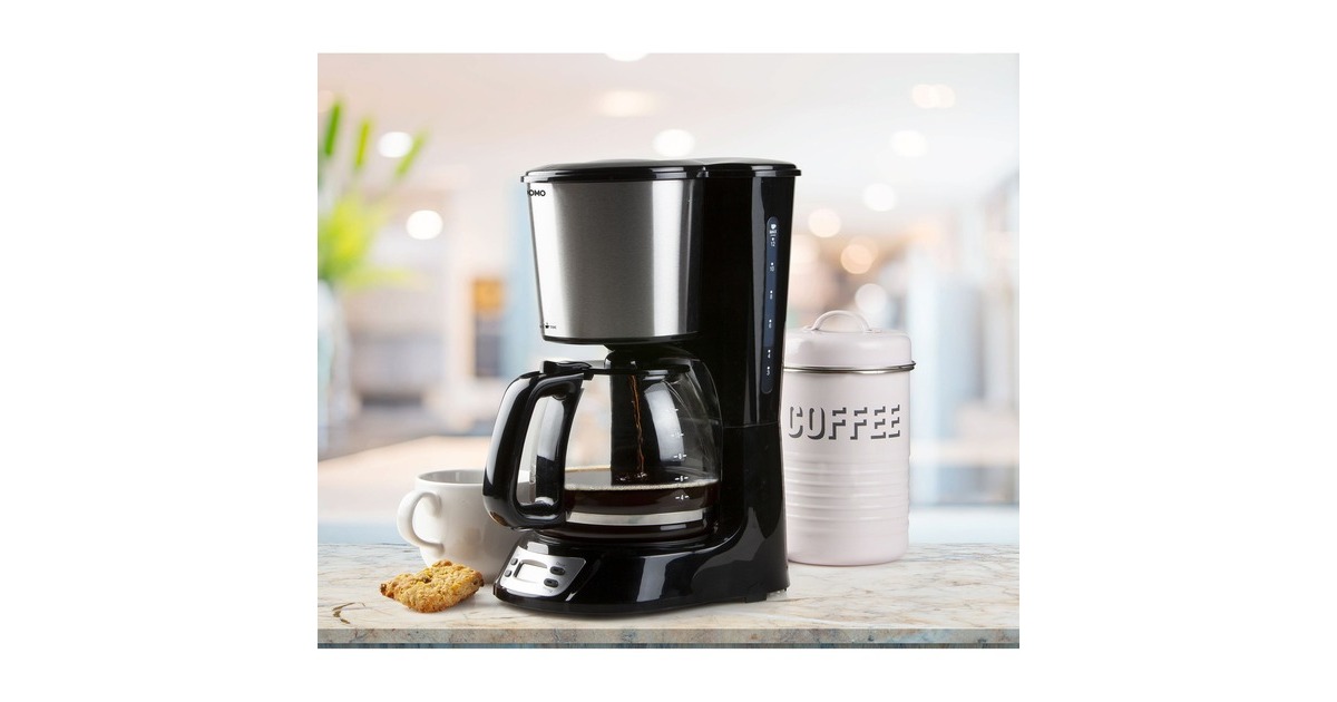 DomoKoffiezet met timer en display DO708K koffiefiltermachine  (Zwart, 1,5 Liter)