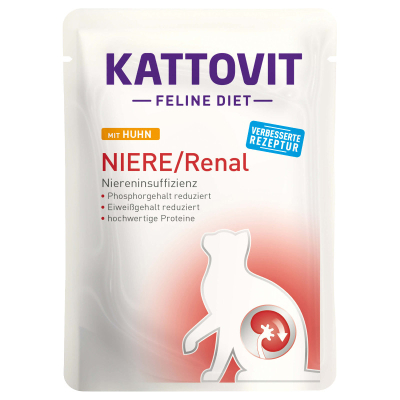 Kattovit Katzenfutter Niere/Renal Huhn 24x85g