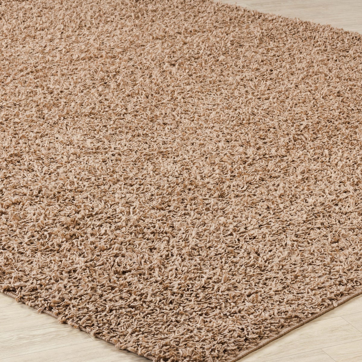 Modern hoogpolig shaggy vloerkleed voor in de hal, donkerbeige, 80x220 cm, LILLY