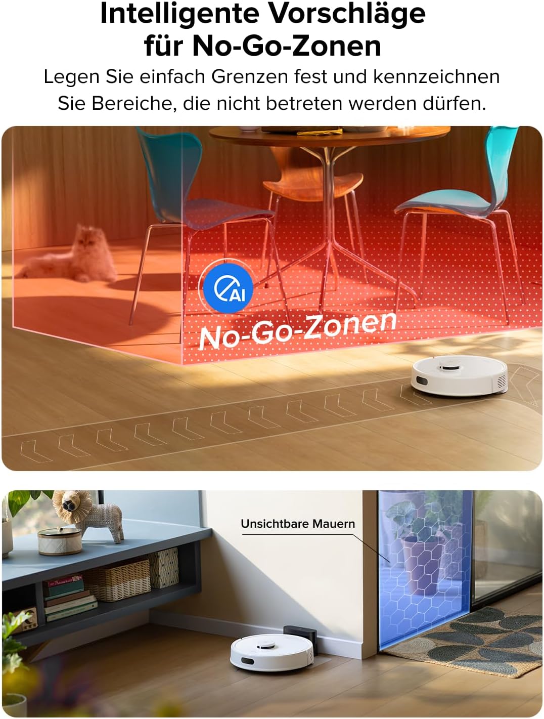 roborock Q7 L5 Saugroboter, Dual Anti-Tangle System, 8.000 Pa HyperForce Saugkraft, Präzise Navigation, Smart No-Go Zone, Einstiegsleistung, Perfekt für Haustierbesitzer (Weiß)