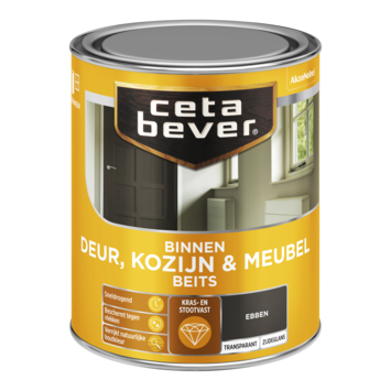 CetaBever Deur, Kozijn & Meubelbeits zijdeglans transparant ebben 750 ml