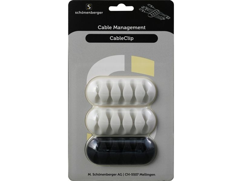 Schönenberger CableClip Kabelhalterungen, 66 mm, Weiss / Sc Kabelmanagement-Sortiment für ein aufgeräumtes und effizientes Umfeld