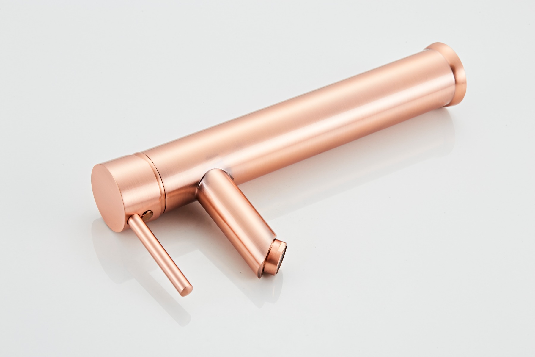 Saniclear Copper hoge wastafelkraan met eenhendel bediening geborsteld koper