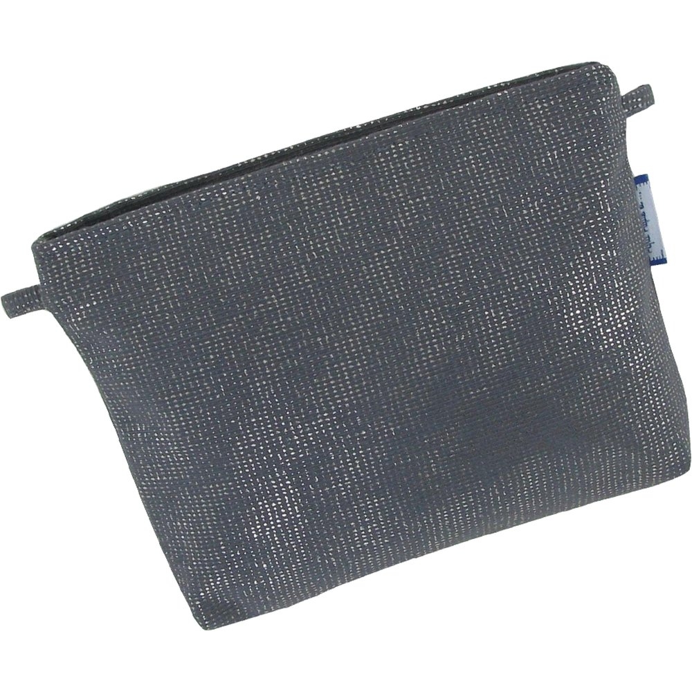 Mini Pochette Tissu Anthracite Argent