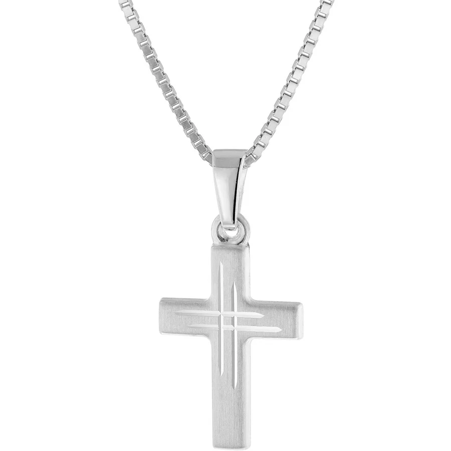 trendor Kinderkette mit Kreuz-Anhänger 925 Silber silver