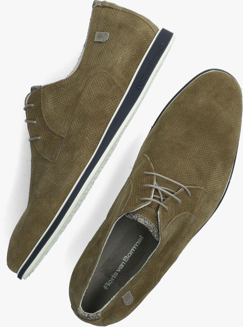 FLORIS VAN BOMMEL taupe floris van bommel veterschoenen sfm-30220