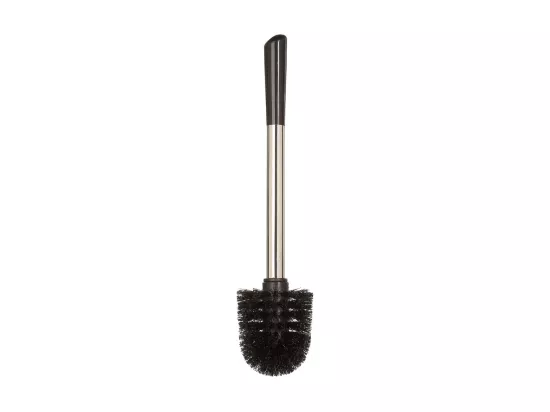 Brosse WC avec support en céramique Noir brillant