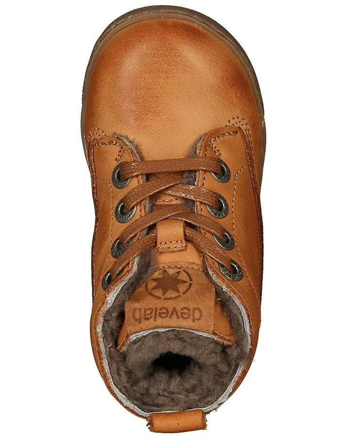 Schnür-Halbschuhe FIRSTSTEP gefüttert in cognac