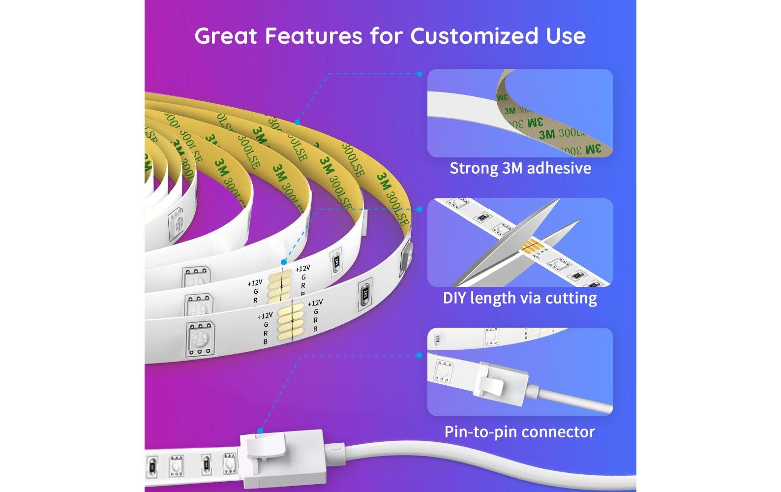 LED Stripe Smart Wi-Fi + Bluetooth, 10 m, RGBLED-Leuchtstreifen