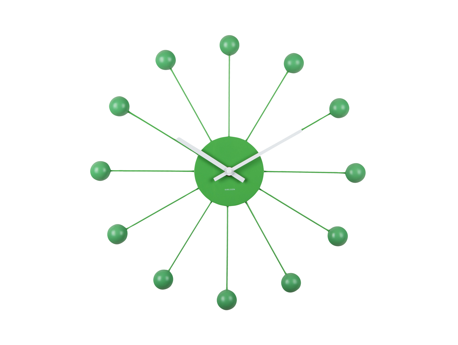 Wall clock Funky Spider bright green