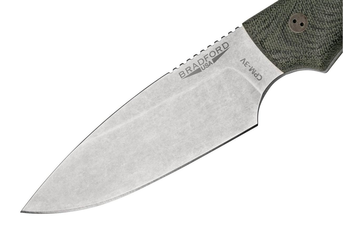 Bradford Guardian 4, 3D Black Micarta, CPM-3V Sabre Stonewashed 4S-101-3V