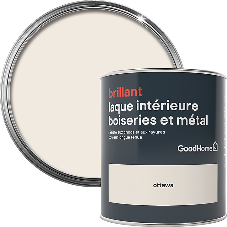 Laque boiseries et métal GoodHome Ottawa Brillant 0,75L