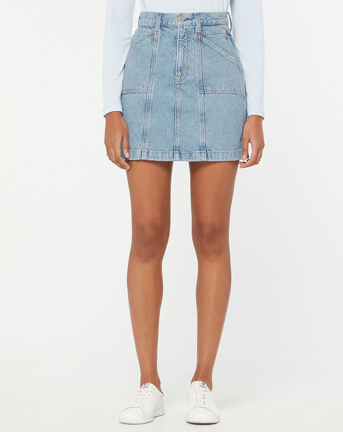 Tommy Jeans Jupe Regular en Jean Mom bleu clair