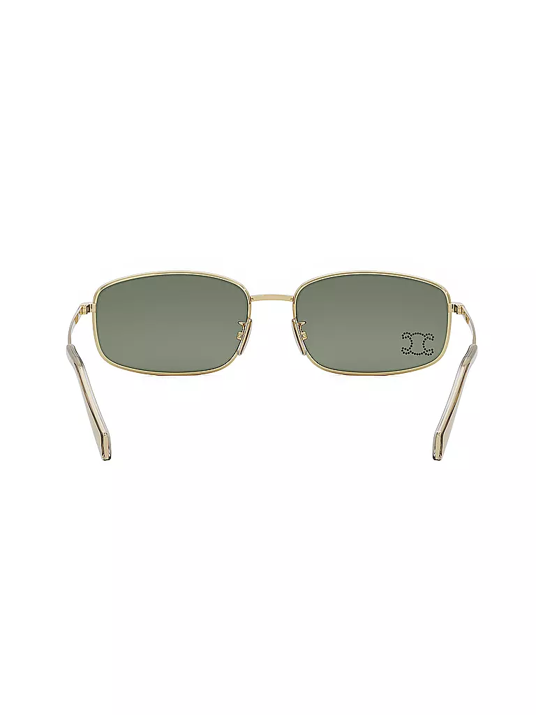 CELINE Triomphe schwarze eckige Sonnenbrille gold