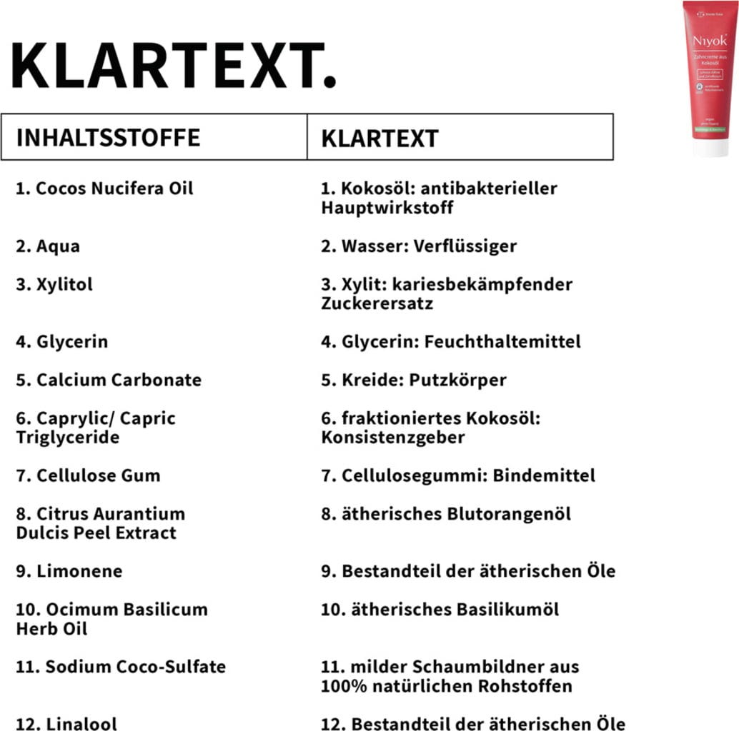 Niyok  Zahncreme Blutorange Basilikum, 75 ml