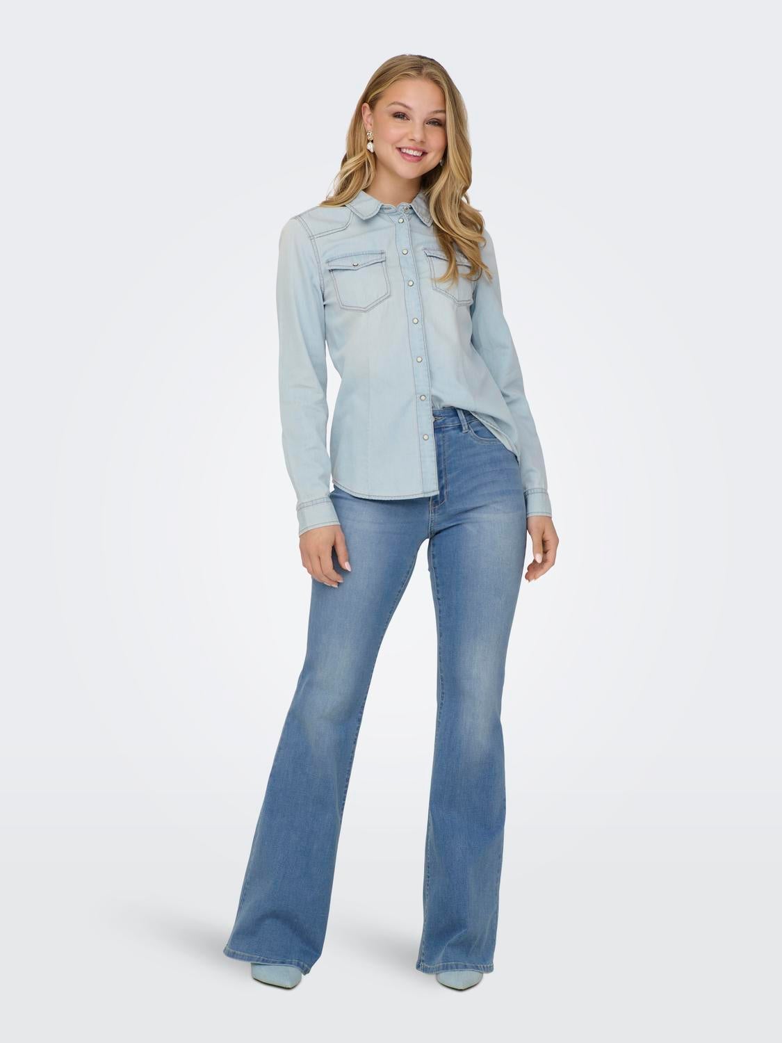 ONLALEXA Jeanshemd Light Blue Denim