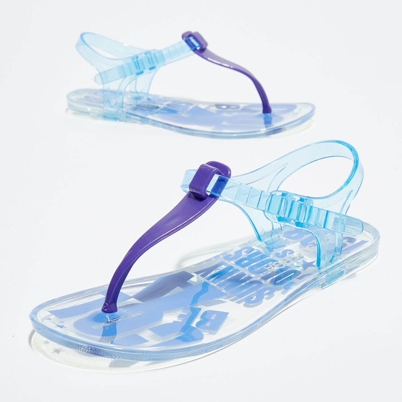 Superga Slingbacks transparentes bleu/violet