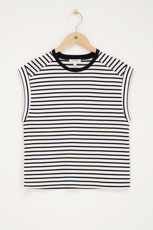 Zwart witte top mouwloos
