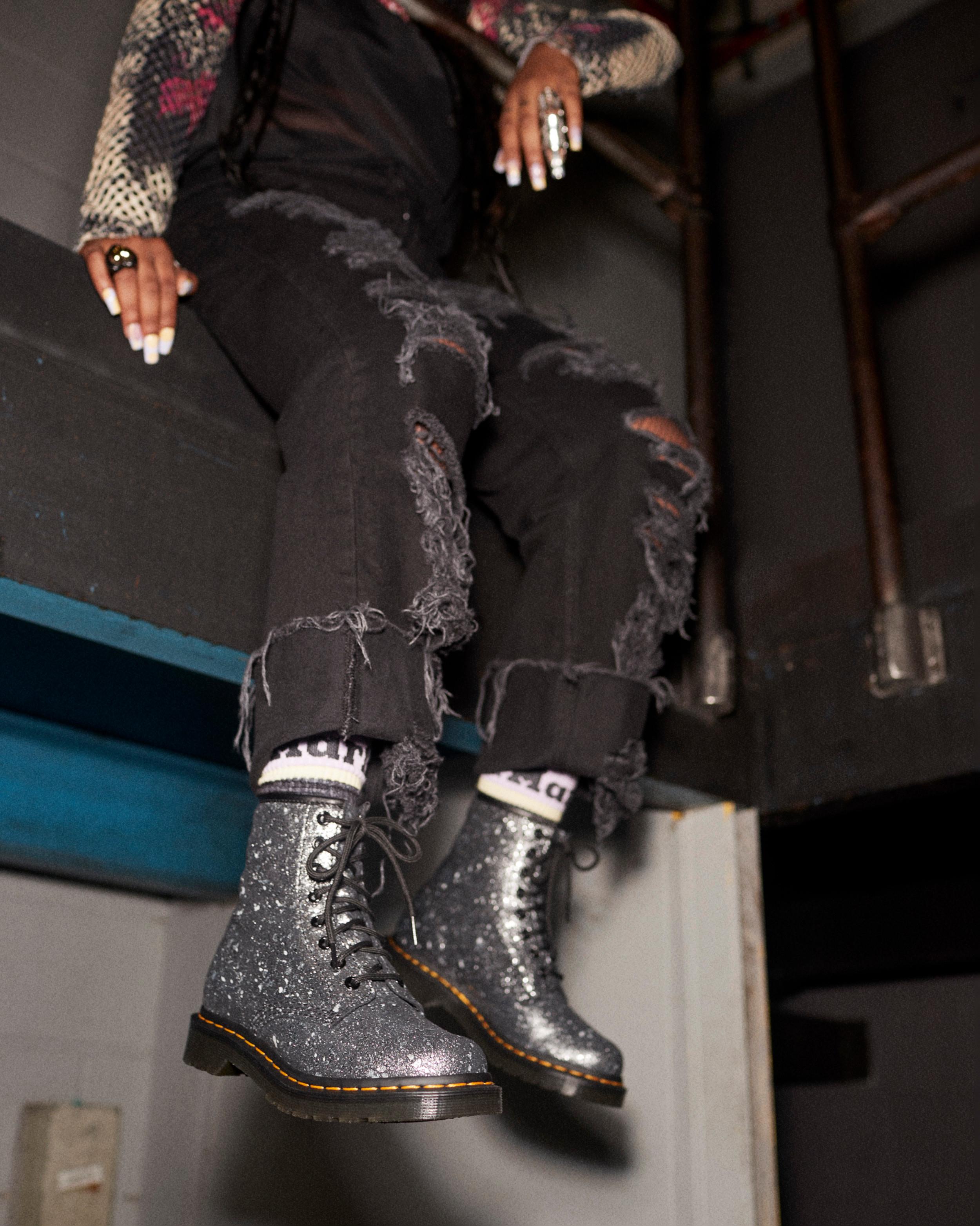 1460 Metallic Splatter Suede Lace Up Boots