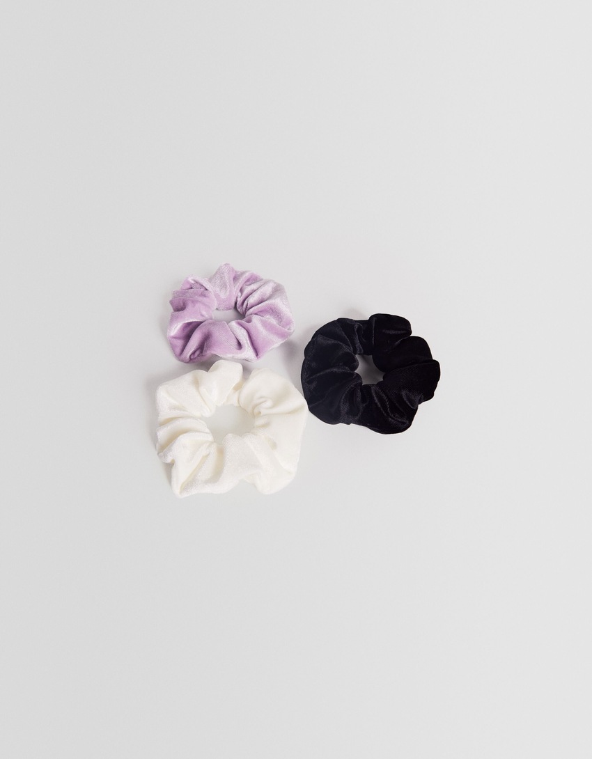 Conjunto de 3 scrunchies de veludo