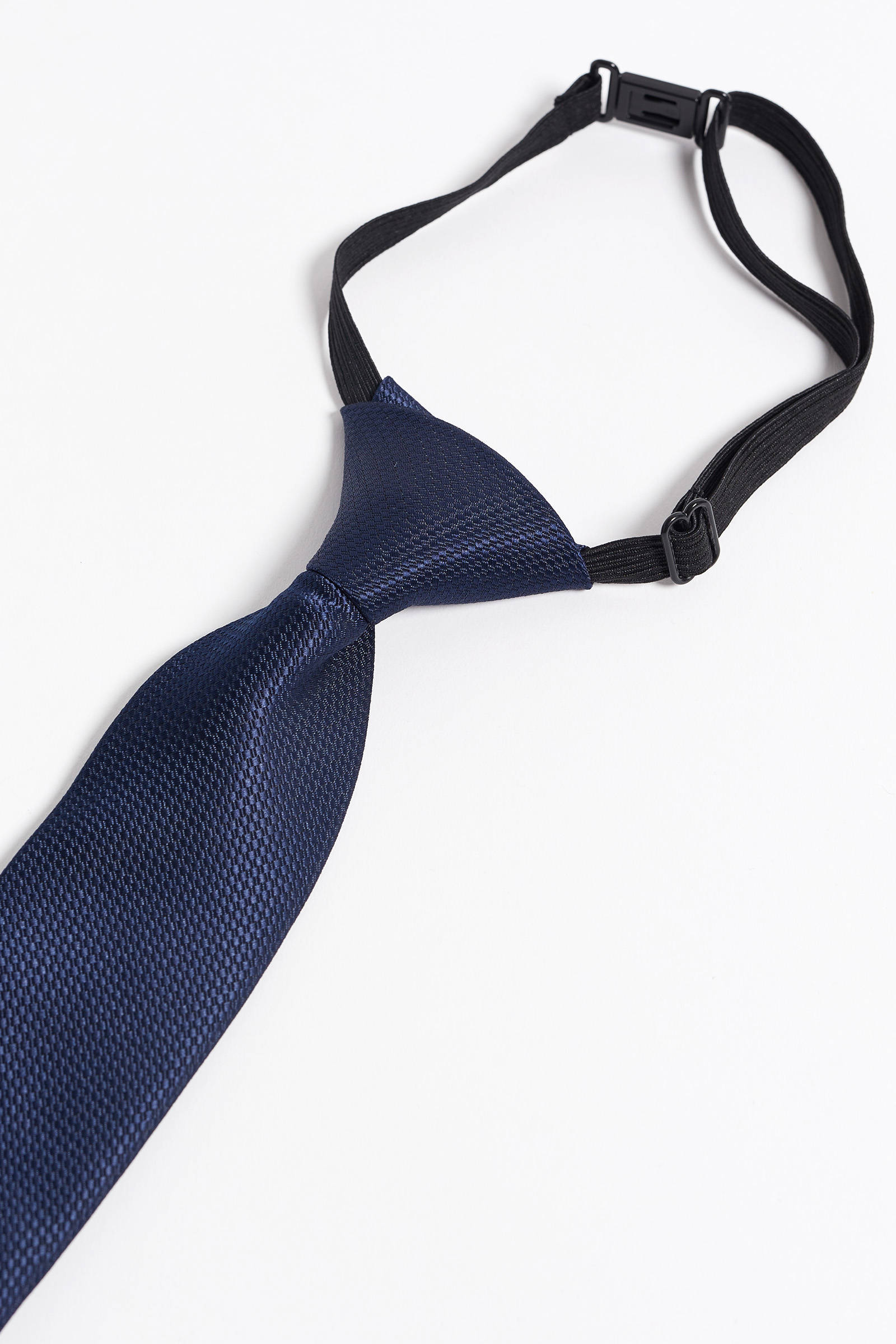 WE Fashion stropdas met textuur donkerblauw