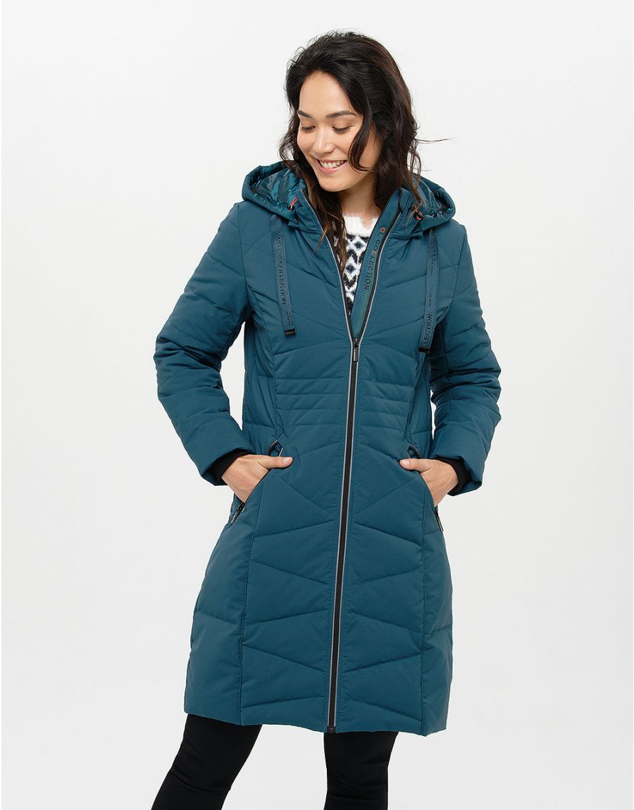 Doudoune longue bleu