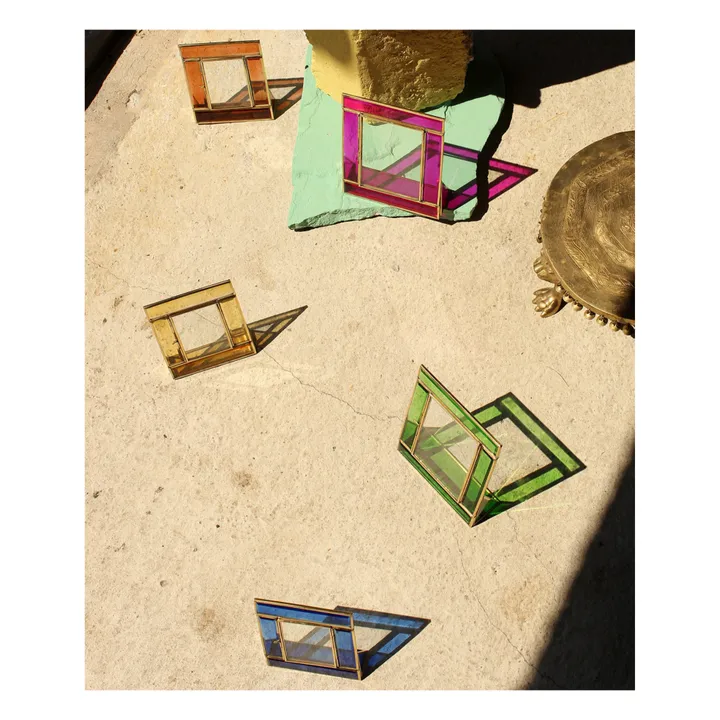 Doing Goods Cadre photo en verre et laiton Bonnie | Jaune