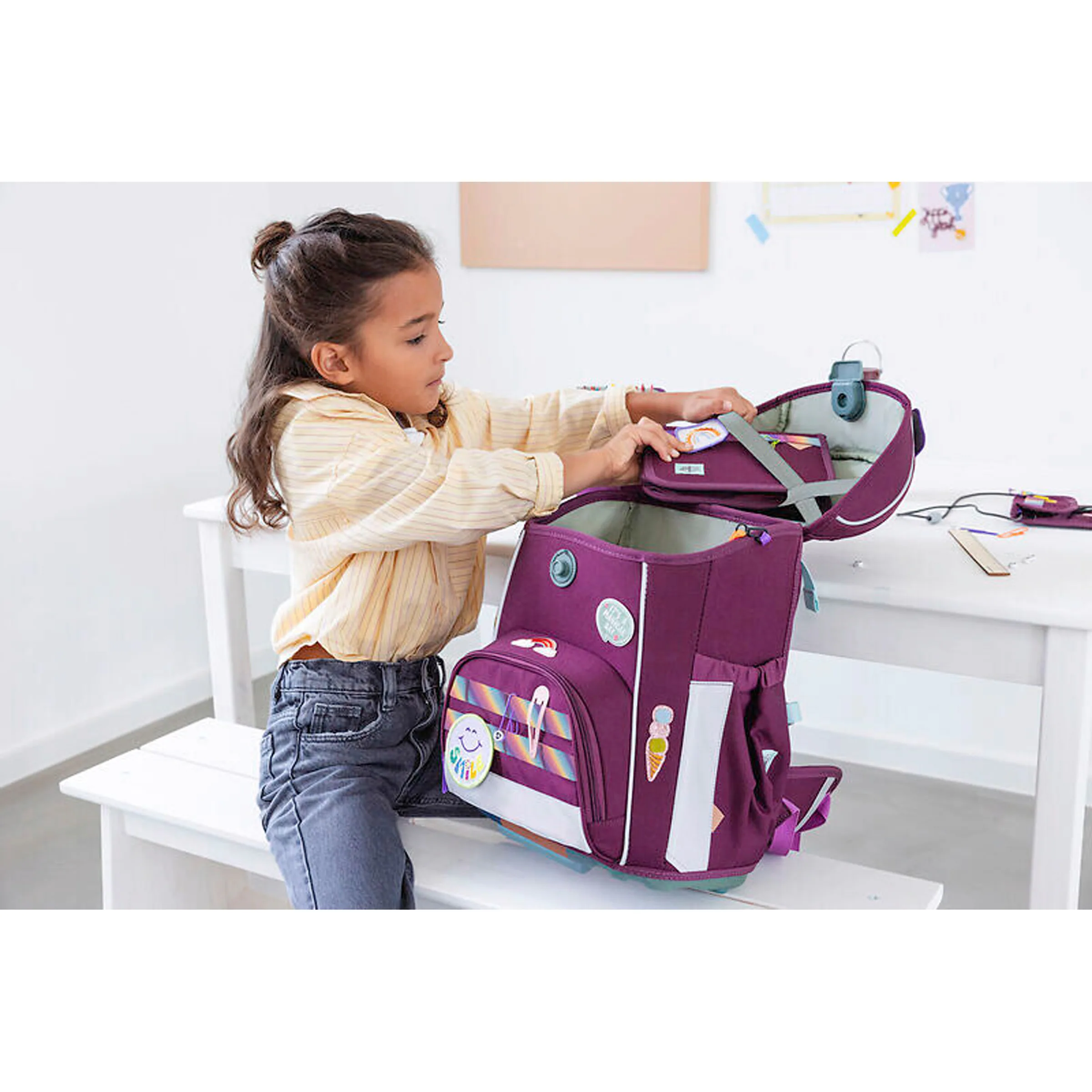 Lässig Schulranzen-Set Slim Unique 7-tlg. lilac