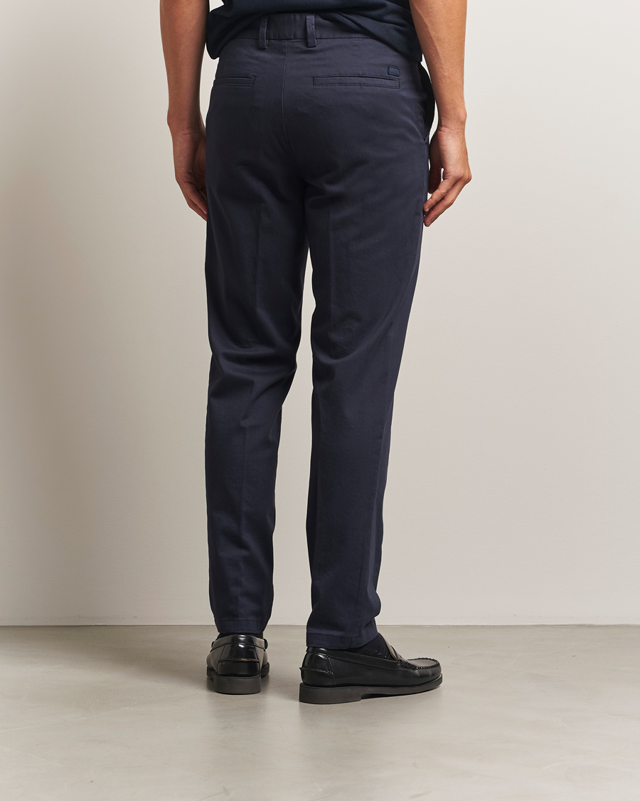 BOSS BLACK Kane Brushed Cotton Pleated Trousers Dark Blue