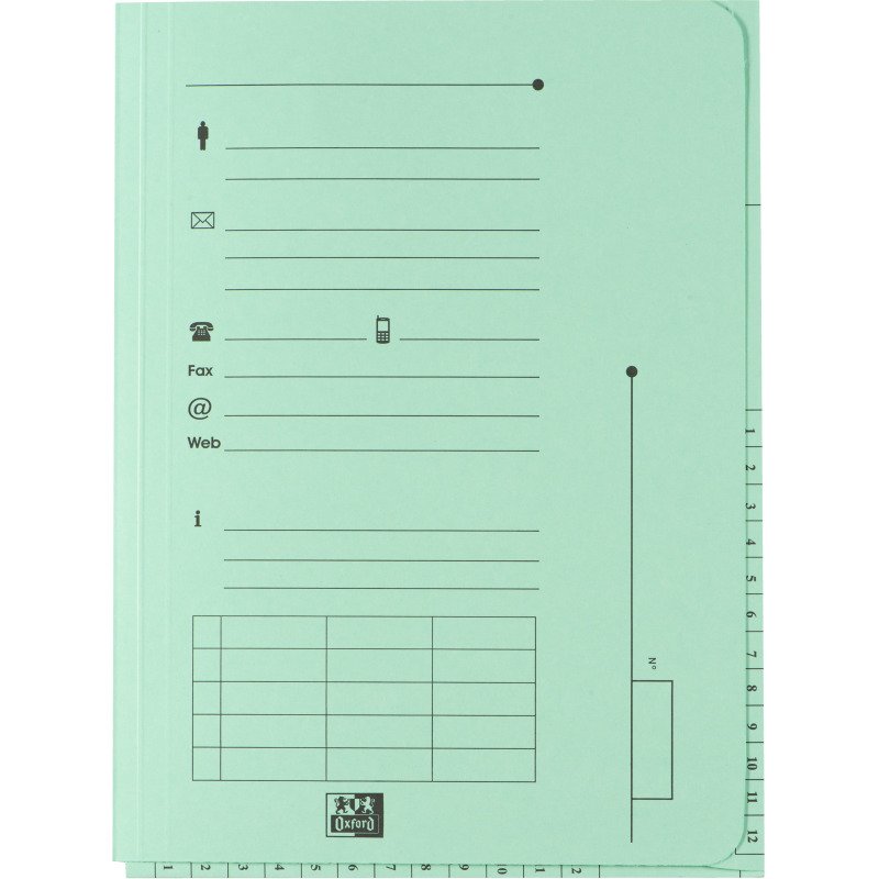 Chemise index L'Oblique AZ OXFORD 23,5 x 31,5 cm couleurs assorties pastels - Paquet de 25