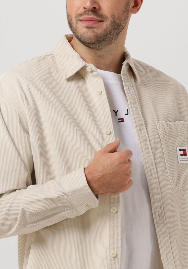 TOMMY JEANS beige tommy jeans casual overhemd tjm rlx chnky corduroy shirt ext