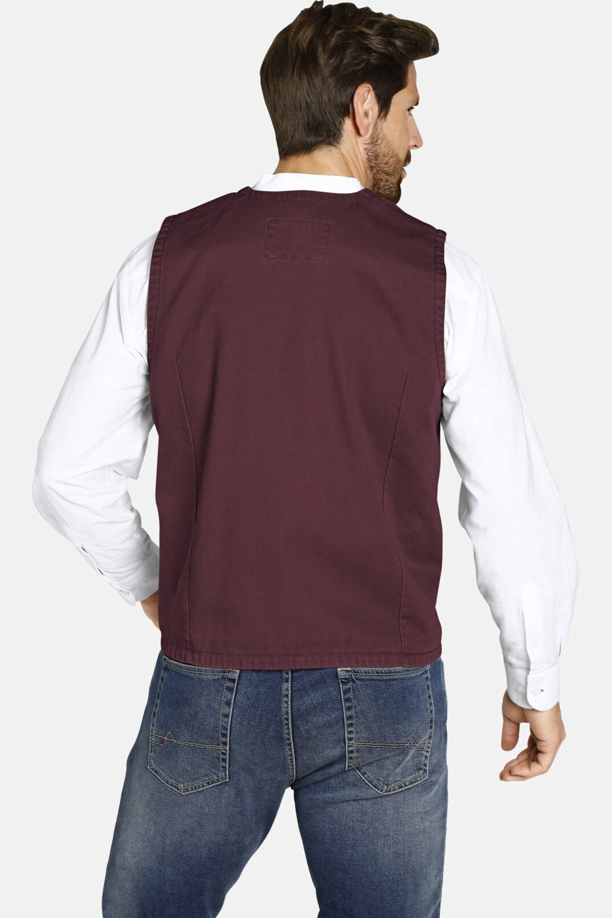 Jan Vanderstorm gilet TORELL Plus Size donkerrood