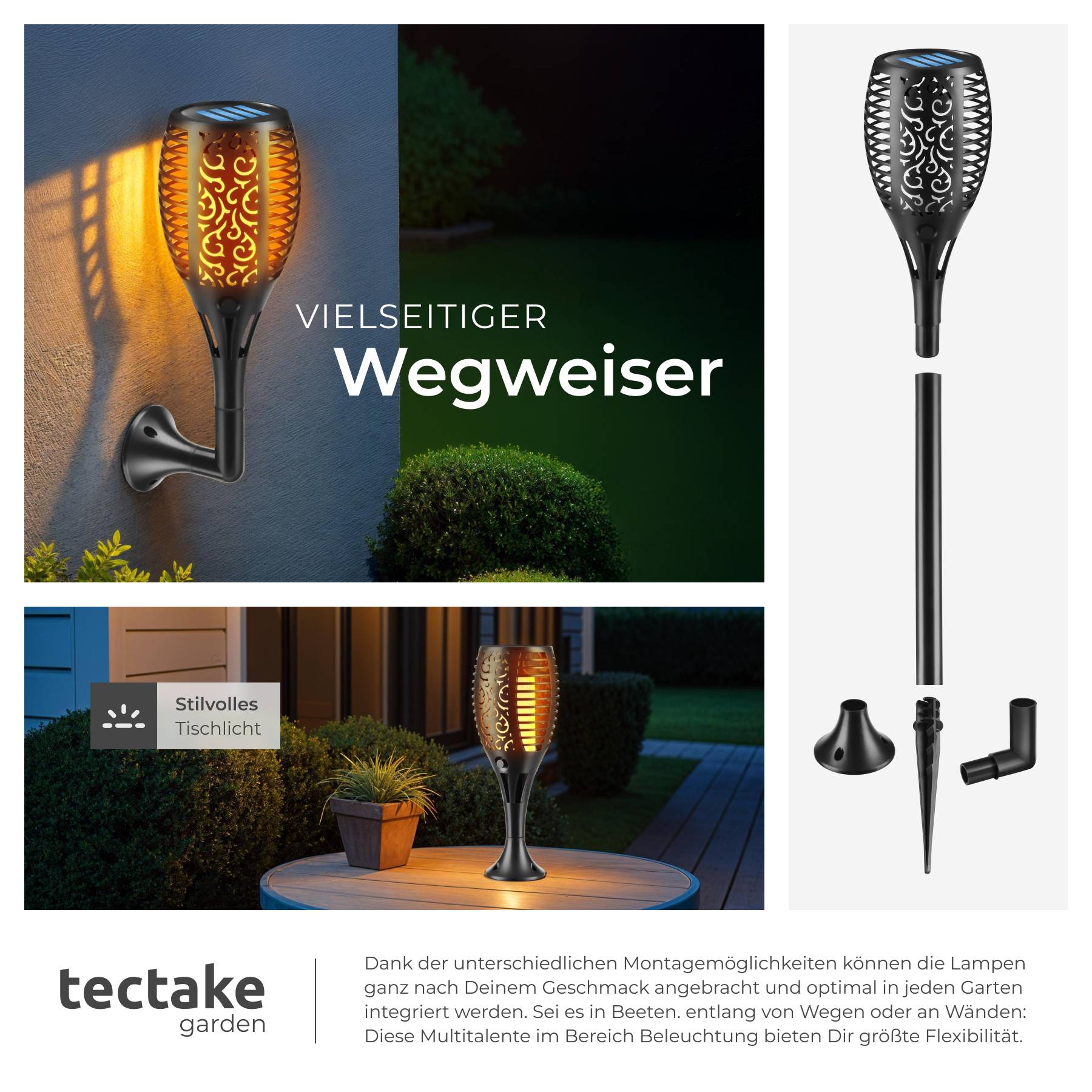 6er Set Solarleuchten Flare