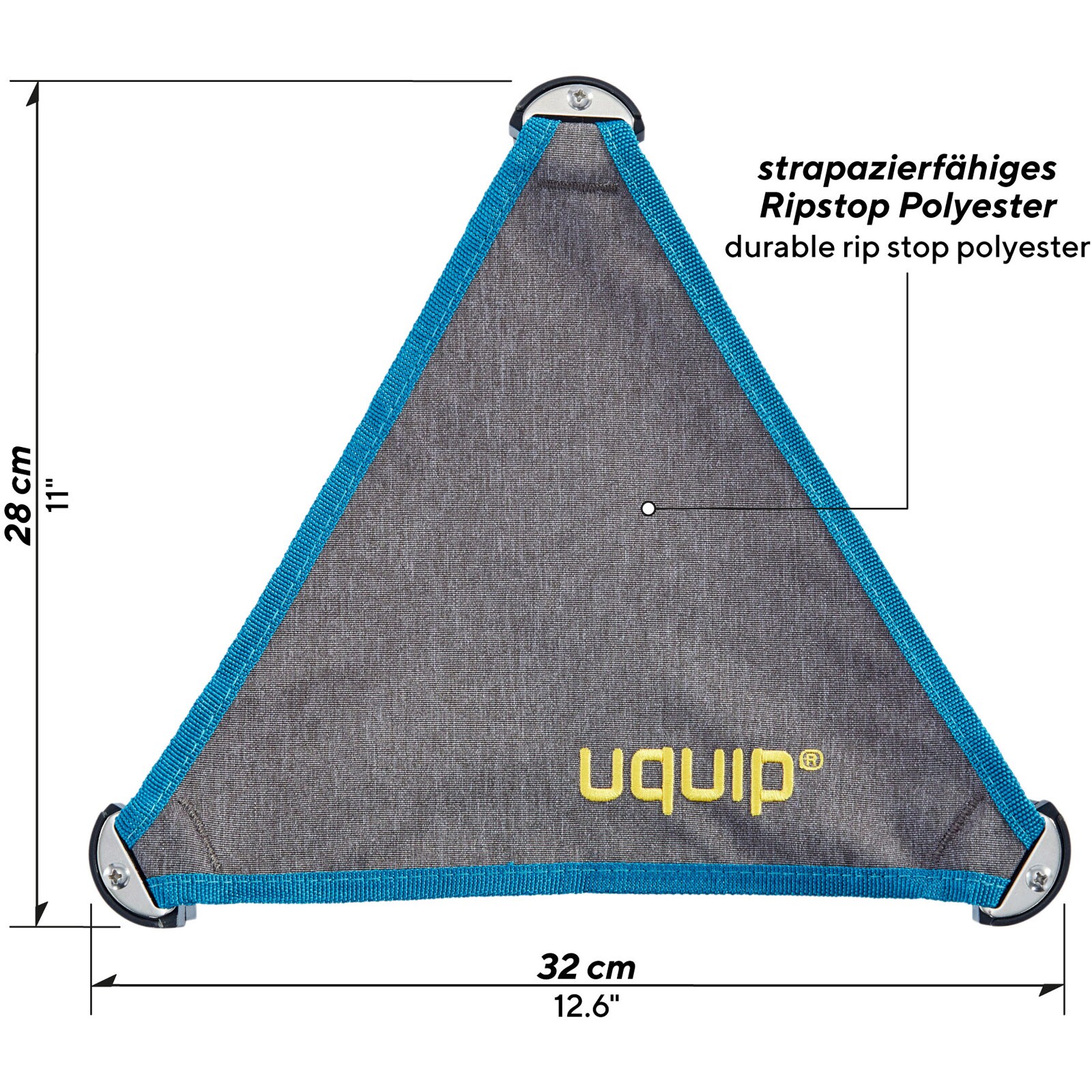 UQUIP Leichtgewichtshocker Trinity L Mini Dreibein Hocker Campinghocker 150 kg Farbe: Grey/blue