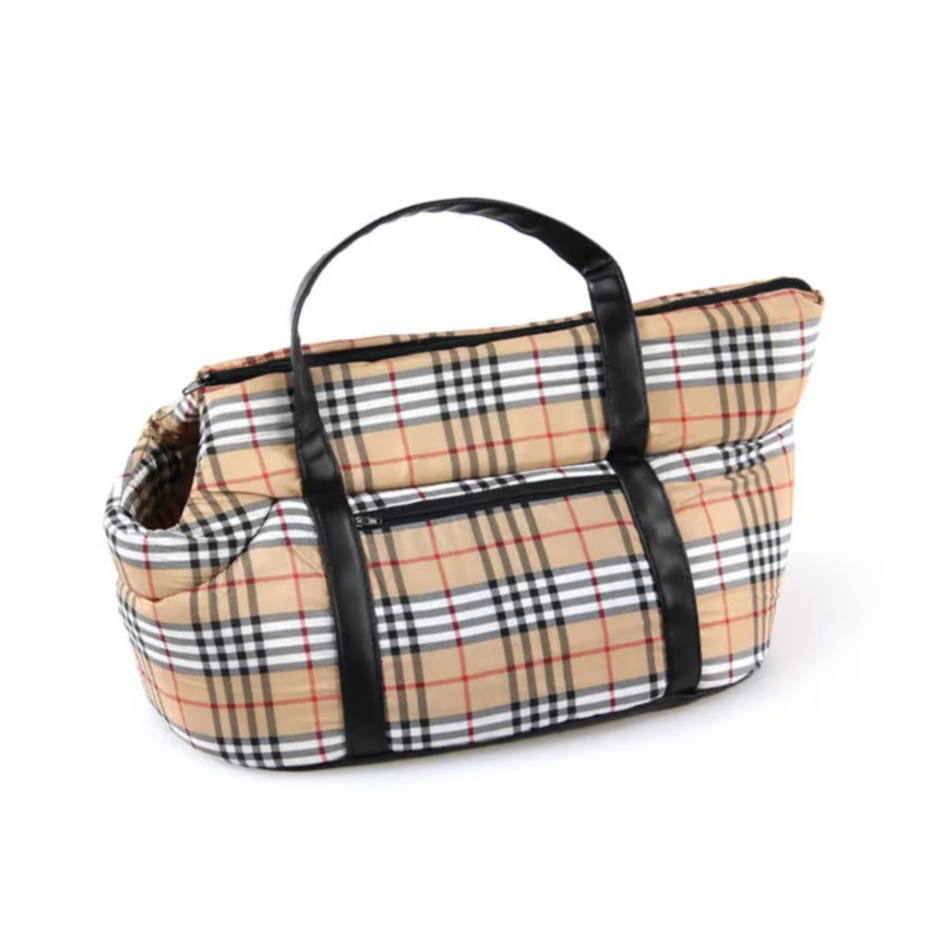 (39x21cm) Traffic Stoff Haustier Transporttasche Reise Tragetasche für Hunde / Katzen (545259) - Beige