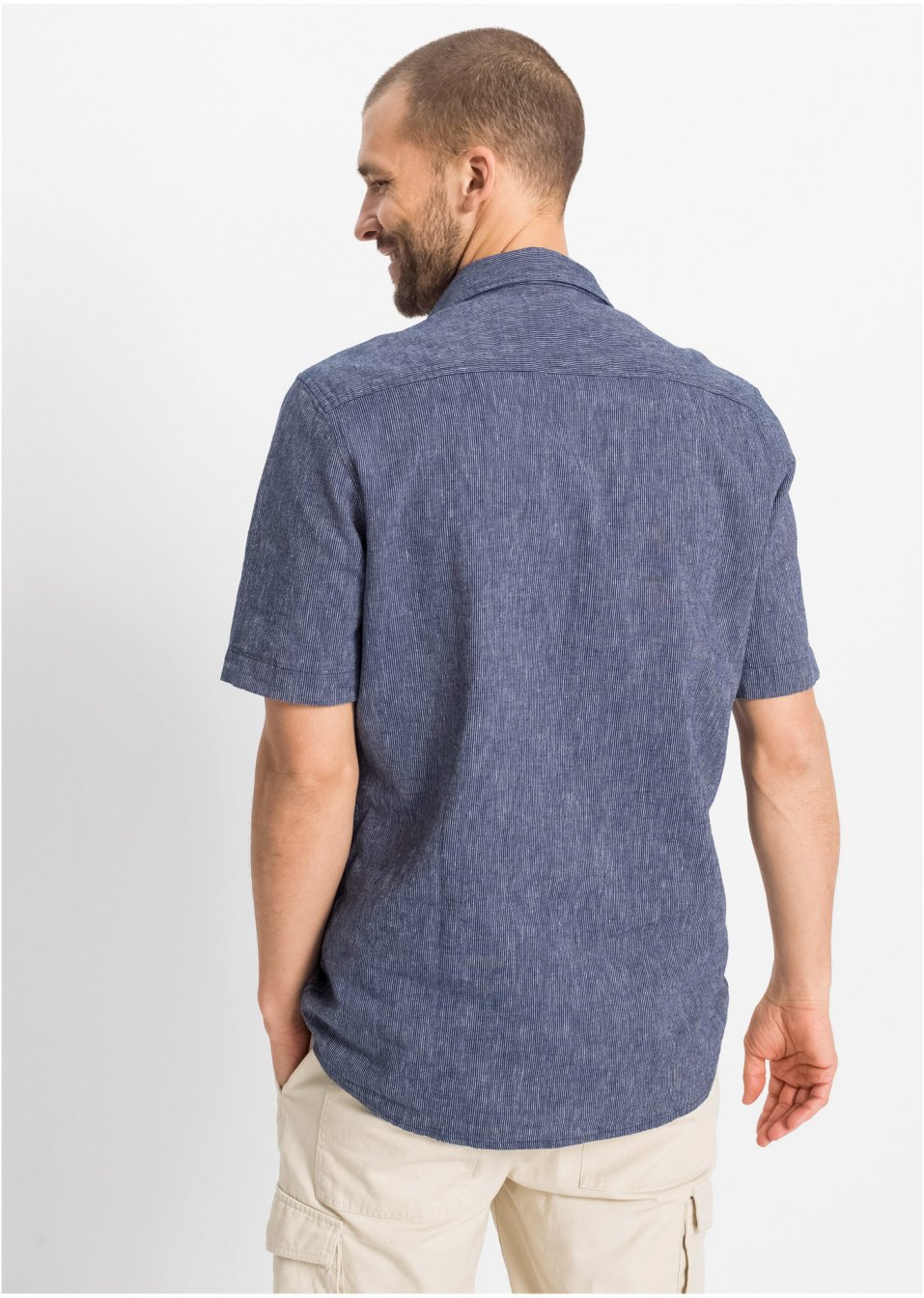 Chemise manches courtes en mélange lin