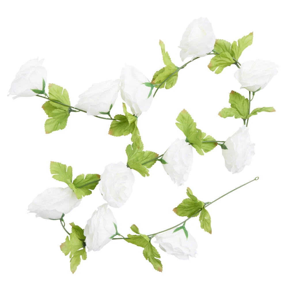 Guirlande de roses artificielles blanches L140cm