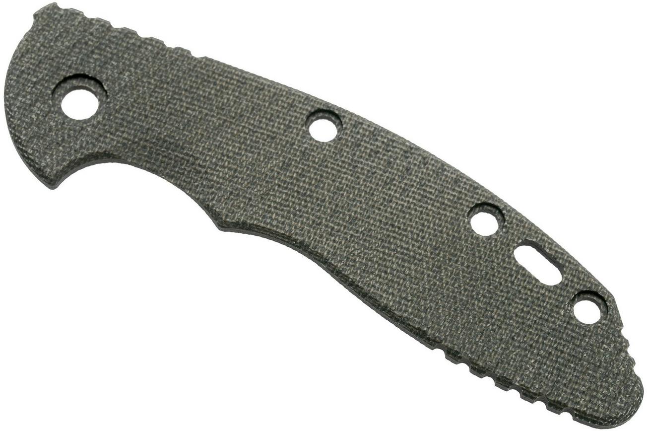Rick Hinderer XM18 3,5” greepschaal, Green Canvas Micarta
