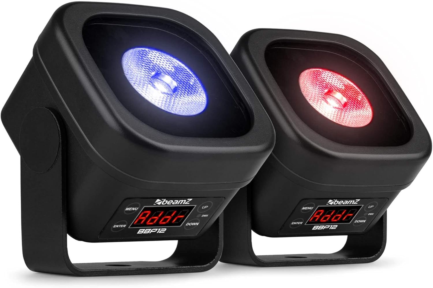BeamZ BBP12 Akku Uplight Spot 2er Set - 12 Watt LED Par Strahler Outdoor, 13h Akkulaufzeit, IP65, Magnet Clip, Bühnenbeleuchtung, Dimmer, Stroboskop, DMX & Automodi, Bühnenlicht inkl. Fernbedienung