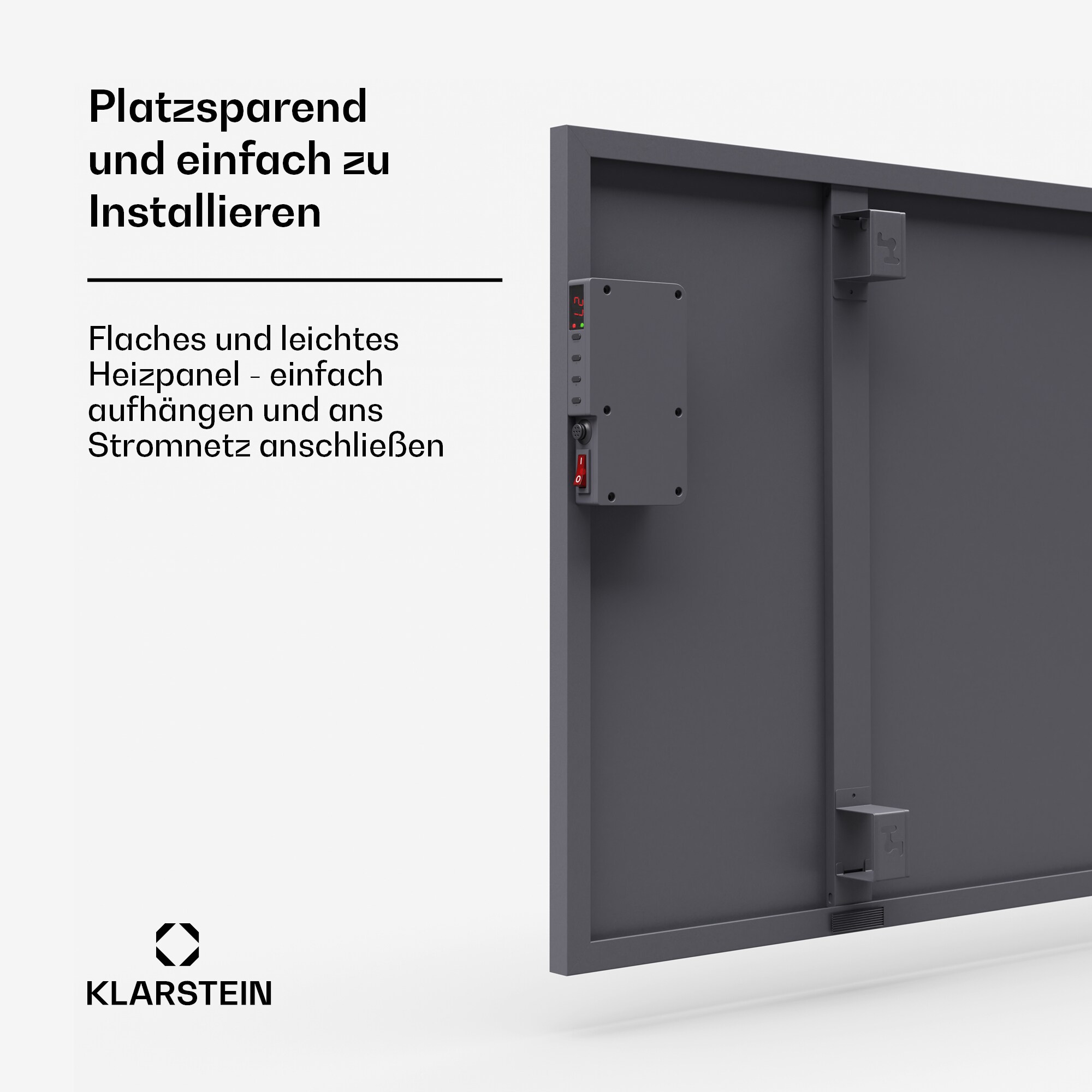 Wonderwall Smart Infrarotheizung | 60x120cm | App | 770W | Wochentimer | IP24 Dunkelgrau 770 Watt