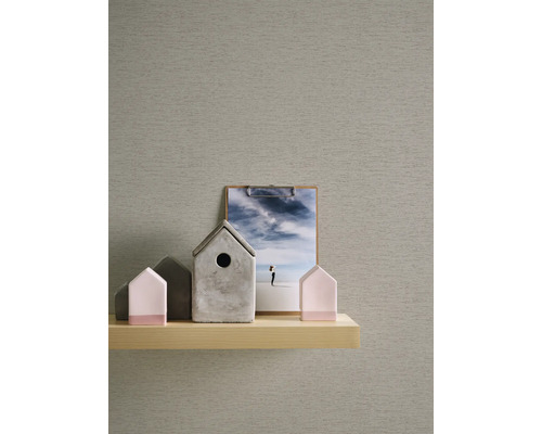 Vliesbehang 39351-8 Famous Garden Uni gevlekt beige donkergrijs