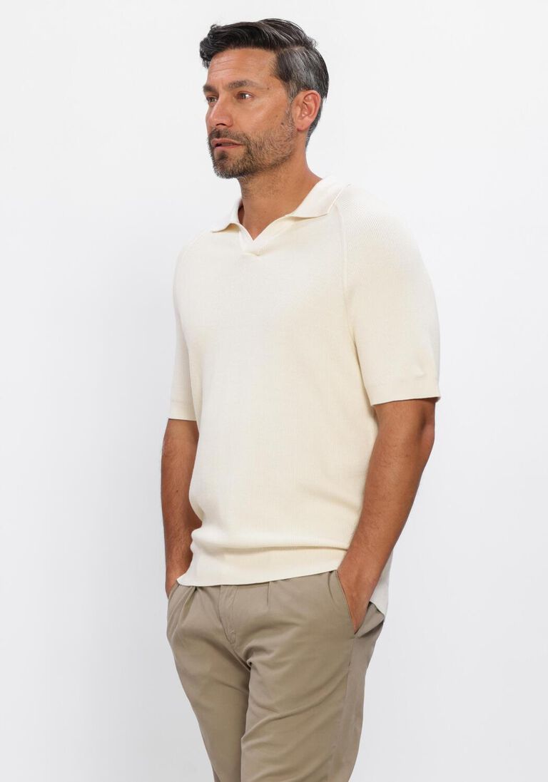 ecru profuomo polo polo open collar rib