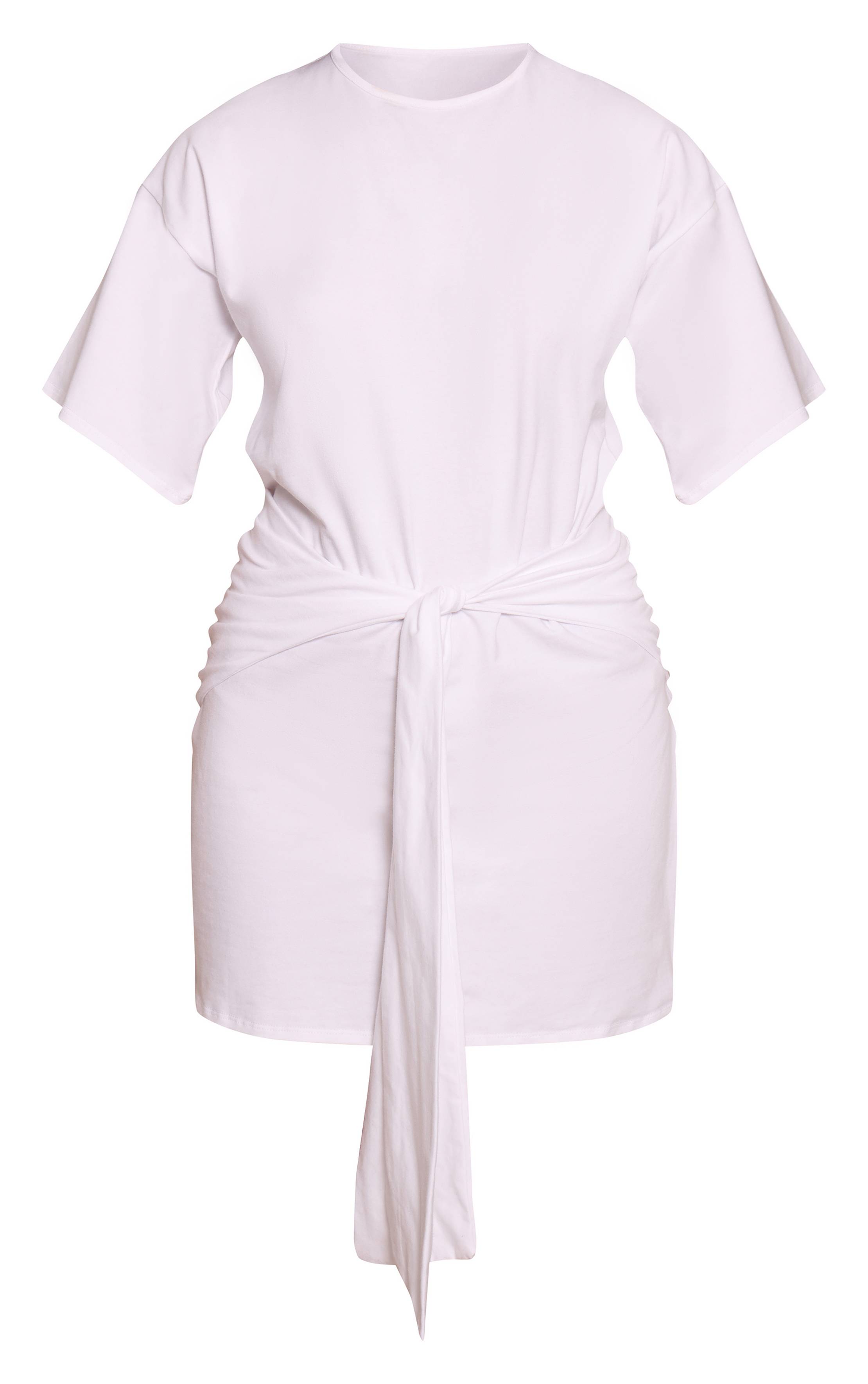 Blanc Robe T-shirt Avec Détail Cache-cœur